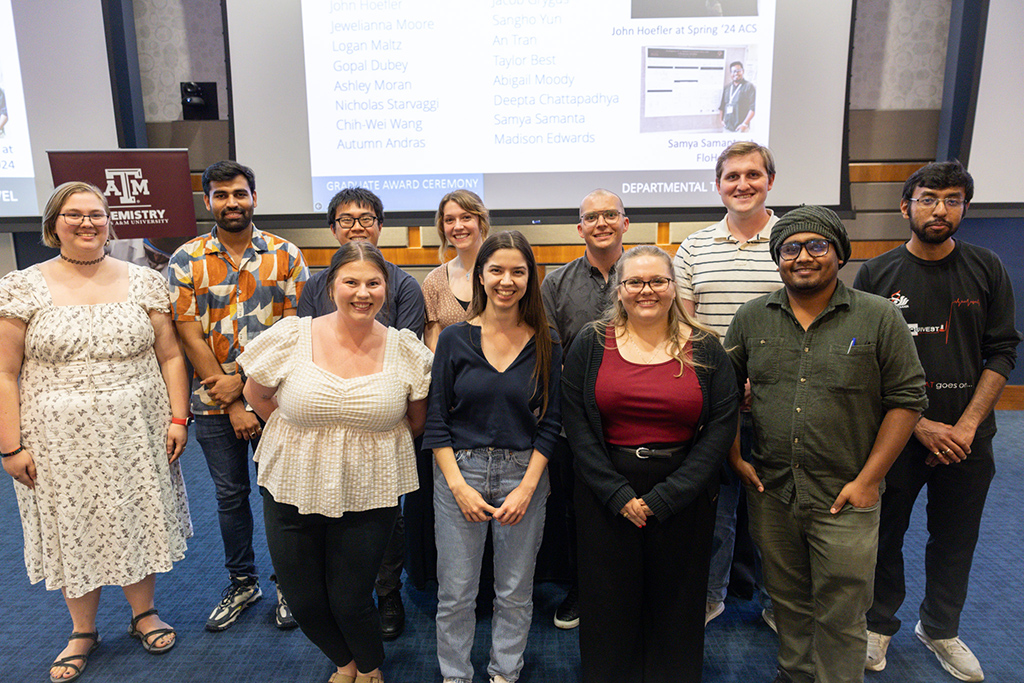 group of students at the Chemistry travel awards ceremony