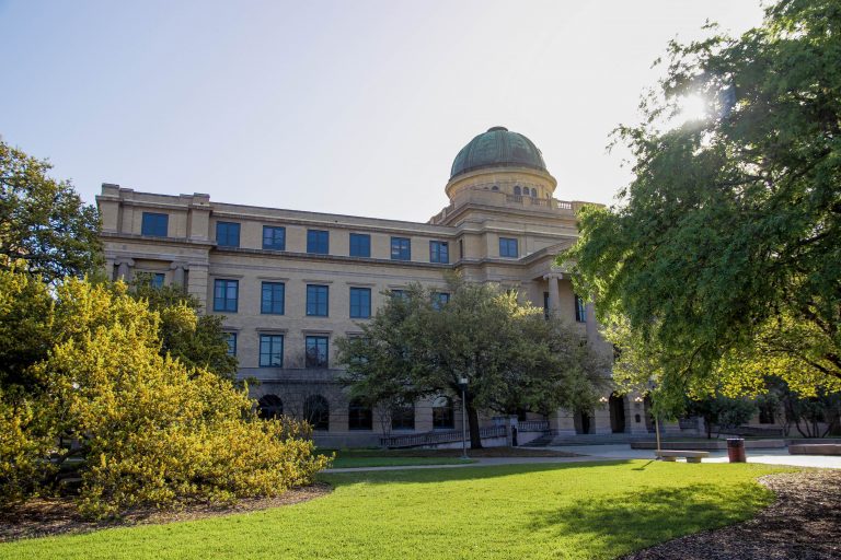 scenic view of the Academic building at Texas A&M University