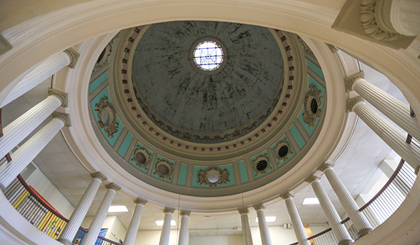 Texas A&M University Academic Building dome, viewed from the ground floor rotunda