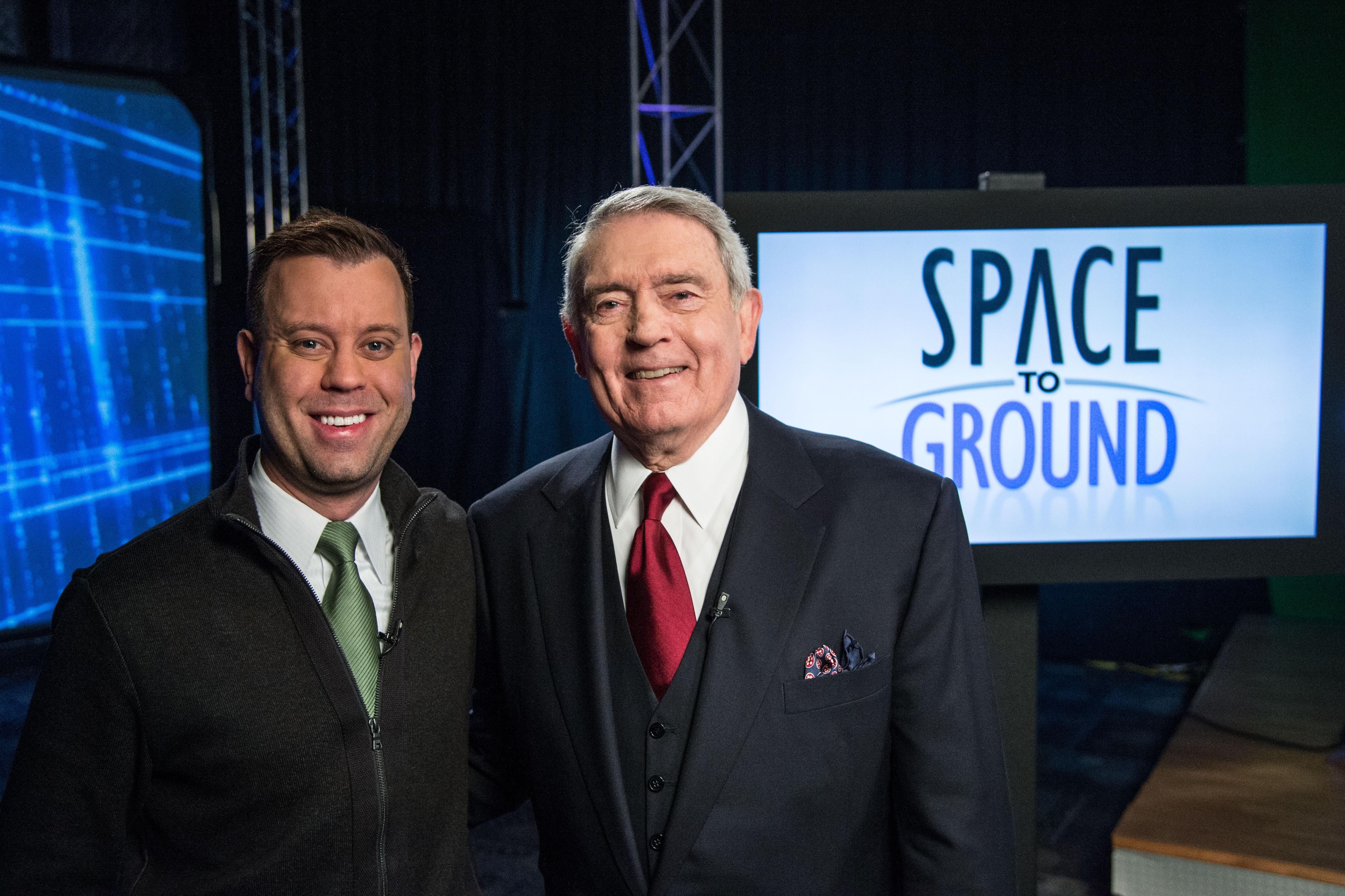 1999 Texas A&amp;M journalism graduate Josh Byerly with legendary journalist and fellow Texan Dan Rather