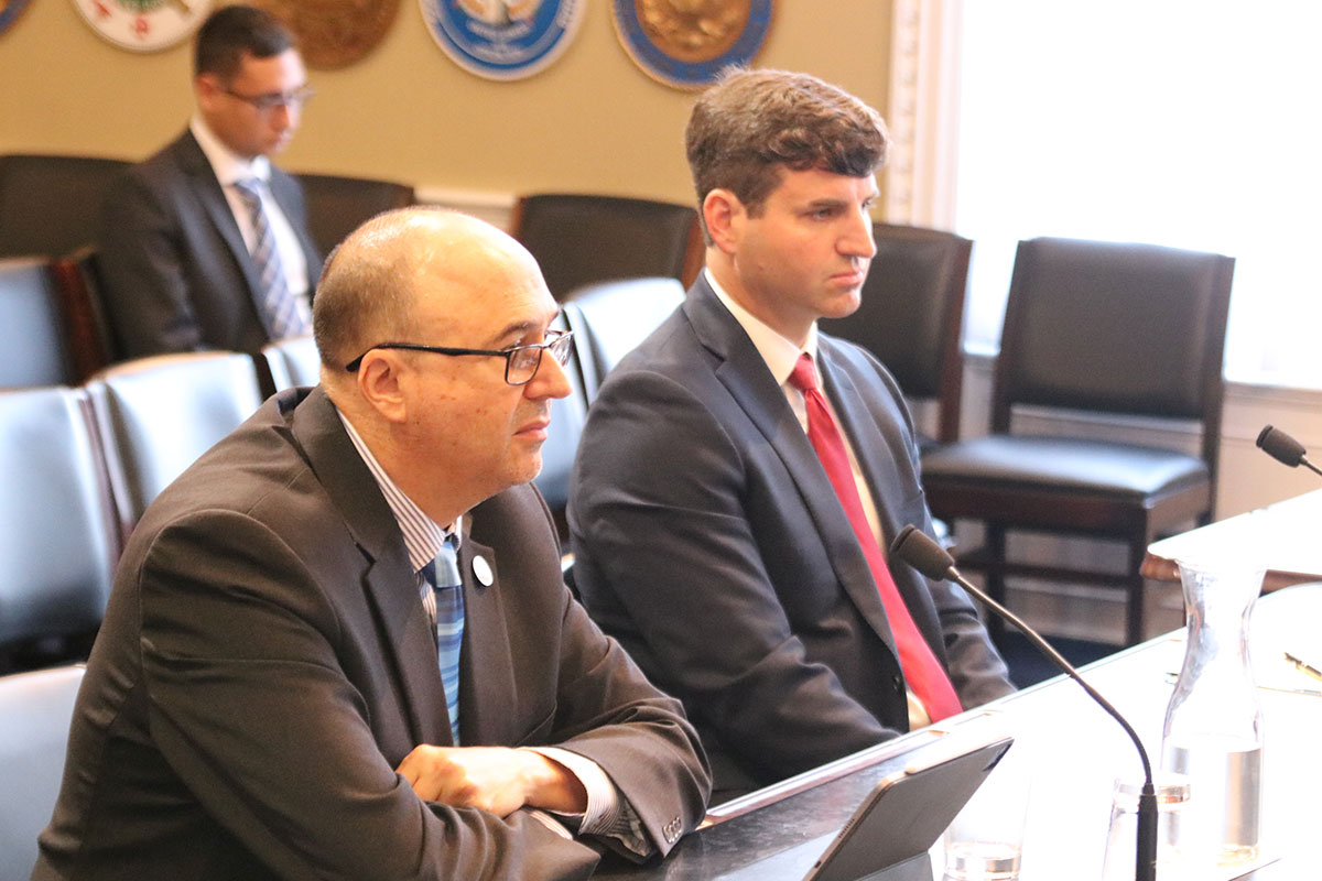 Dr. Andrew Dessler (left) testifies to the House Natural Resource Committee Subcommittee on Energy and Mineral Resources Sept. 20. (Photo credit: Katie Schafer, Subcommittee on Energy and Mineral Resources)
