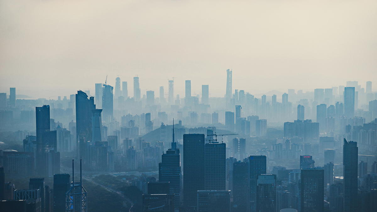 photo of smog over large city